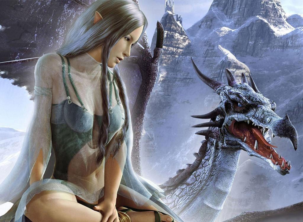 wallpaper fantasy. Fantasy Girl With Dragon