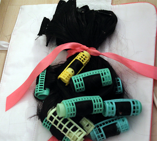 Rollerset on Clip in Hair Extensions