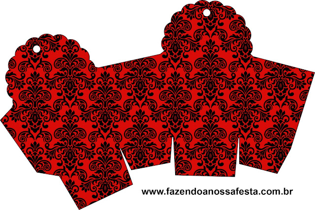 Black Damasks in Red You can use this box for chocolates, candies or cupcakes.