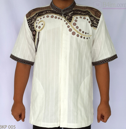  BusanaMuslim 5 Baju Koko Batik Kombinasi Polos Galeri 