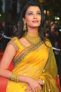 aishwarya rai in golden saree