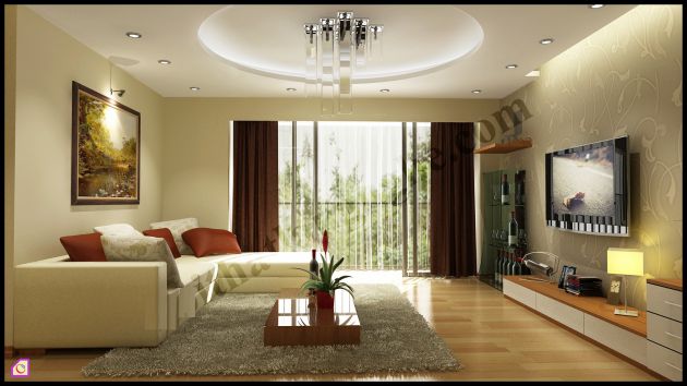 Thiết kế nội thất phòng khách hiện đại 02