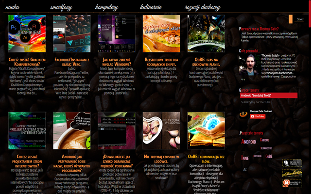 Thomas Cafe 2.0 - start page.