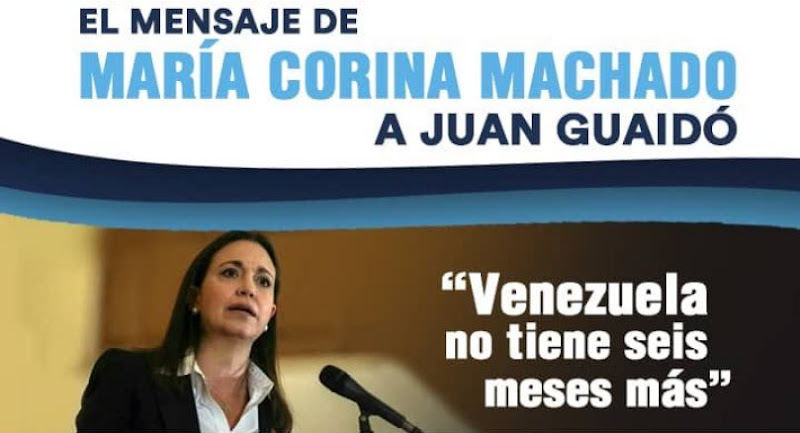 María Corina Machado insiste en que no podemos esperar 6 meses más