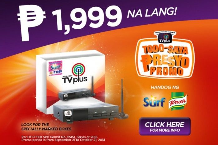 ABS-CBN TVplus now only P1,999!