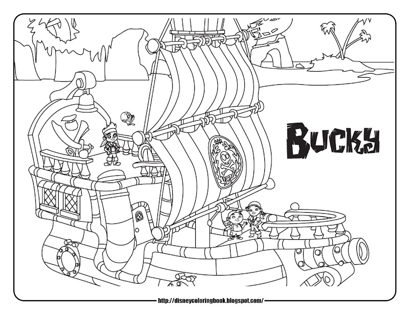 jake and the never land pirates pirate ship coloring pages bucky title=