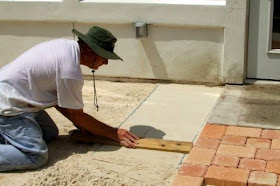 leveling the step 2 leveling sand for patio stone pavers project 