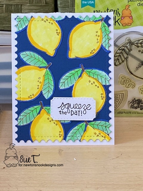 Squeeze the day by Sue features Lemon Twist and Framework by Newton's Nook Designs; #inkypaws, #newtonsnook, #cardmaking