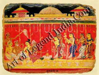The marriage of Krishna's parents From a dispersed manuscript of the Bbagavata Purana Rajasthan