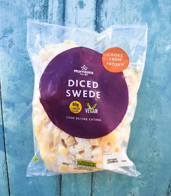 a bag of frozen swede.