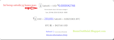 KALKULATOR BITCOIN / SATOSHI KE DOLAR