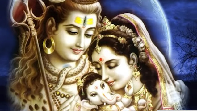 Lord Ganehsa Family Pic with Shiva and Mom Parvati