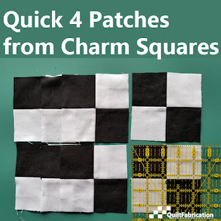 charm squares-four patch quilt blocks-quilt tutorials