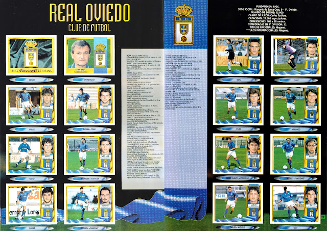 REAL OVIEDO C. F. Temporada 1995-96. Escudo, Iván Brzić (entrenador), Mora, Rafa. Jerkan, Andrés, Rivas, Armando. Berto, Iván Ania, Stojkovski, Manel. Suárez, Dubovsky, Carlos, Oli.