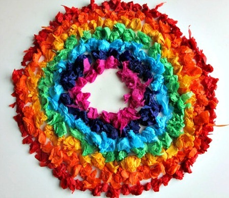 Rainbow Tissue Paper Art from The Golden Gleam