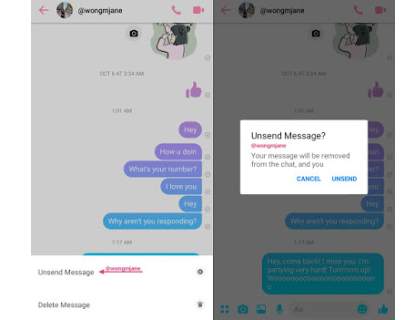 الفيس بوك حذف الرسائل المرسلة عن طريق الخطأ أو المحرجة نهائيا