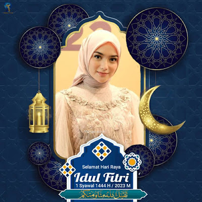 Download Twibbon Selamat Hari Raya Idul Fitri 2023 Square / Kotak Bulan Bintang Ornamen untuk Status Whatsapp, Instagram, Facebook, Reels, HD