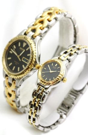 Couple Watch - Seiko Watches- His and Hers New Two Tone Water Resisitant Men's and Women's Watch