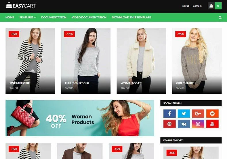 EasyCart Premium Blogger Template Free Download 2023