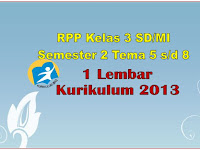 Download RPP 1 Lembar Kelas 3 SD/MI Kurikulum 2013 Semester 2