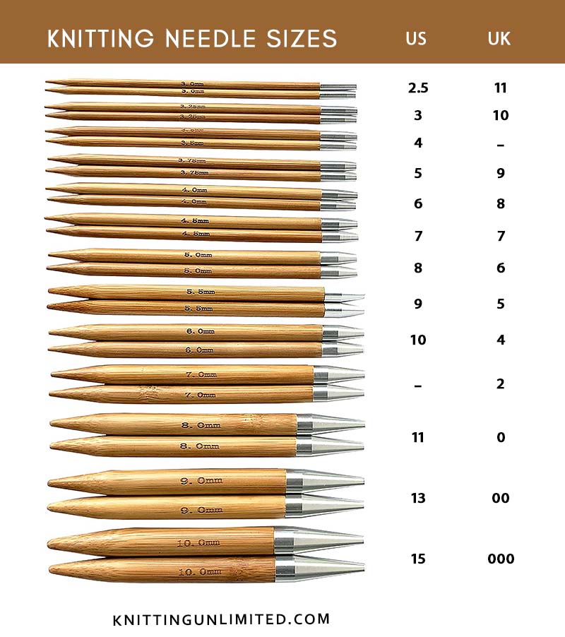 Knitting needle size