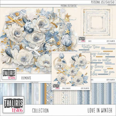 Digital Scrapbooking Collection Love in Winter by Thaliris Designs