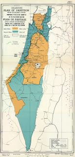 Map of a 1947 United Nations partition plan for Palestine