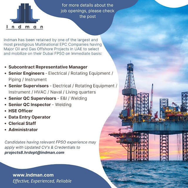 Indman new vacancy gulf 2022