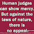Human judges can show mercy. But against the laws of nature, there is no appeal. ~Arthur C. Clarke