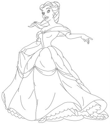 coloring pages disney characters. Disney Princess Belle - many