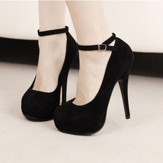 Heels Open Toe Closed Toe & Platform Charlotte Russe - Black Closed Toe Heels With Ankle Strap