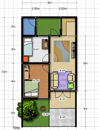 ... Astudioarchitect.com: [desain rumah dijual] Rumah mungil sekali 6x12m