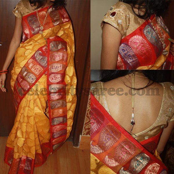 Yellow Jute Banaras Saree