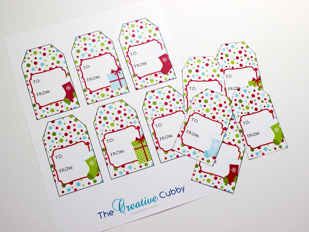 The Creative Cubby Free Printable Polka Dot Christmas Gift Tags
