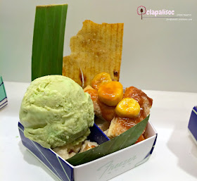 Banana Leaf and Tonka Bean Ice Cream with Banana Tart Turon