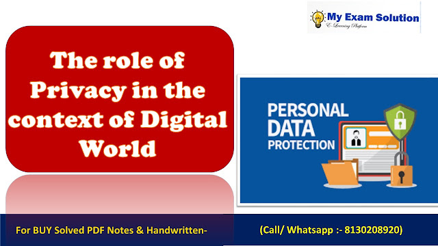 Discuss the role of Privacy in the context of Digital World