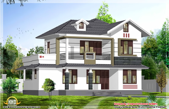 1950 Square feet 4 BHK stylish Kerala house design