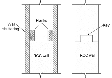 Construction joint in RCC Walls