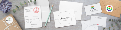 personalized stationery peace signs