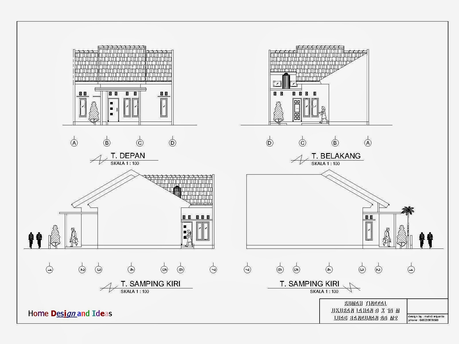 Denah Rumah  Tinggal 9 x 15 m  Home Design and Ideas