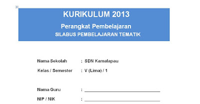 Silabus Kelas 5 Kurikulum 2013 