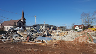 a view into what is left of the basement