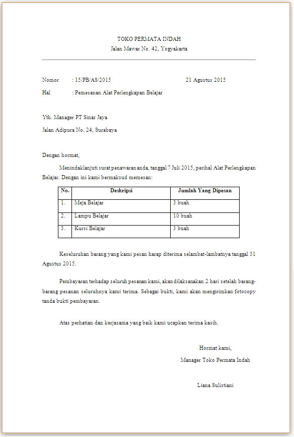 Contoh Permintaan Cek - Contoh Soal2