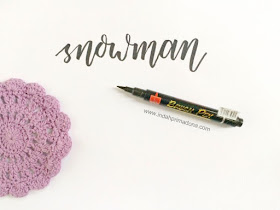 brush pen, lettering, tombow, sakura koi, pentel touch, copic, snowman, zebra, brush lettering, www.indahprimadona.com