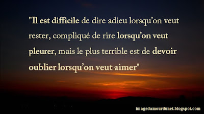 Il est difficile de dire adieu lorsqu’on veut rester, compliqué de rire lorsqu’on veut pleurer, mais le plus terrible est de devoir oublier lorsqu’on veut aimer