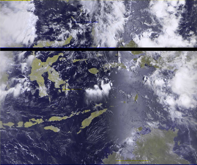 Image decoded from Meteor M2 Satellite