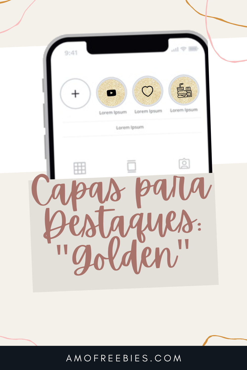 Capas Para Destaques do Instagram Grátis Para Download - Tema "Golden Light"