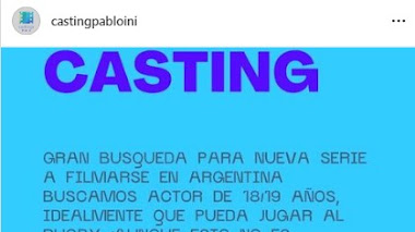 CASTING en ARGENTINA: GRAN BÚSQUEDA para NUEVA SERIE a filmarse en ARGENTINA - ACTOR de 18/19 años