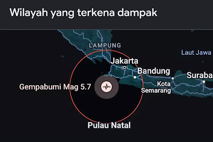 Gempa Bumi 5,7 Magnitudo Guncang Banten