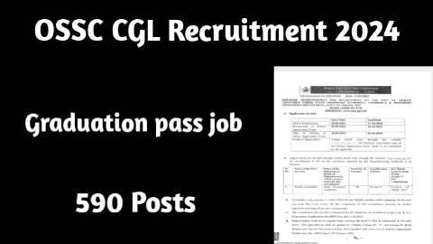 OSSC CGL Recruitment 2024| Apply Online for 590 posts| Apply all Graduate Students| Odisha Nijukti Khabar| Odisha Job Find 